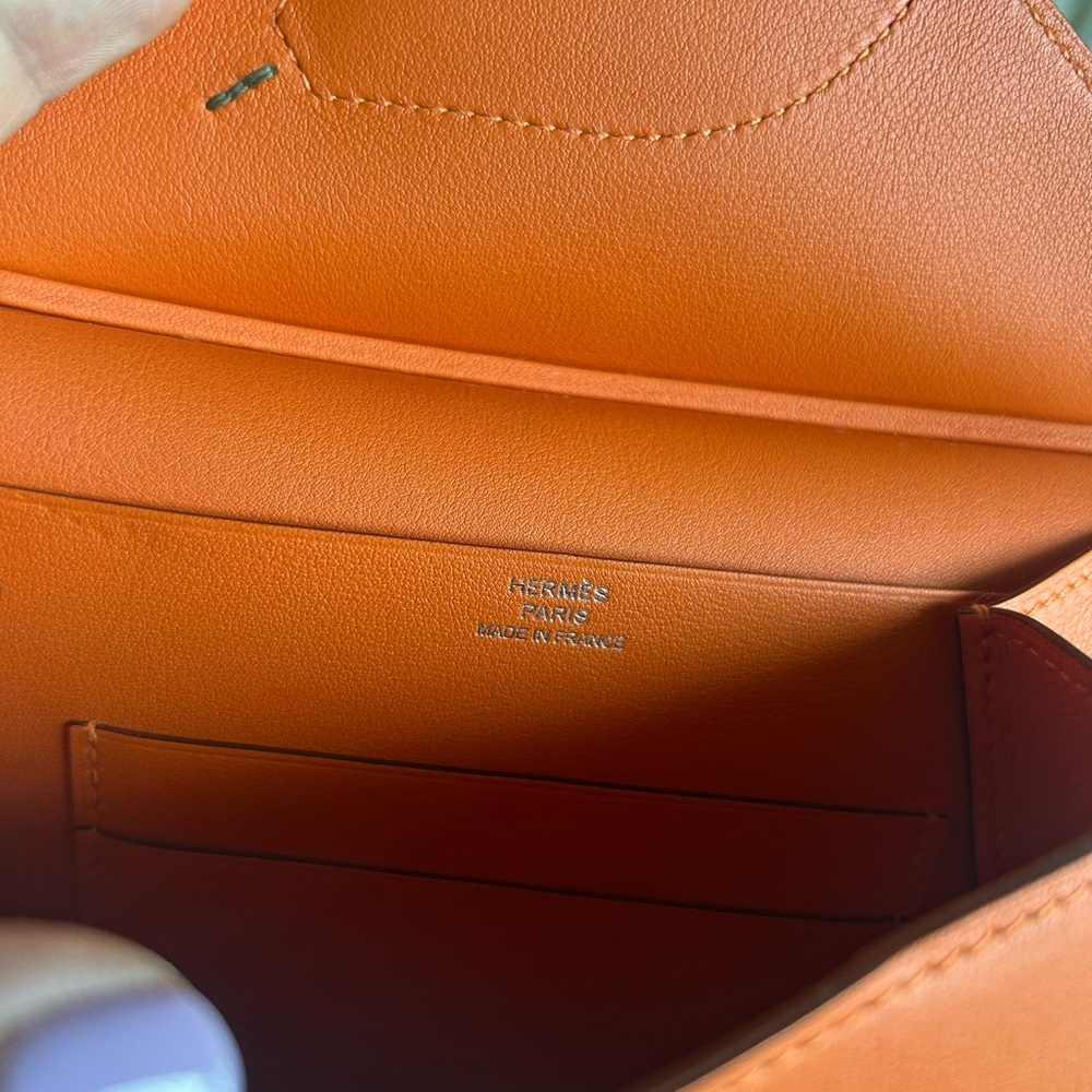 Hermes Orange and Yellow Leaf frutti Hermès Frutti Wallet - Picture 3 of 6